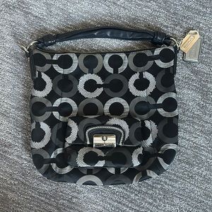 Black and Silver Coach Handbag